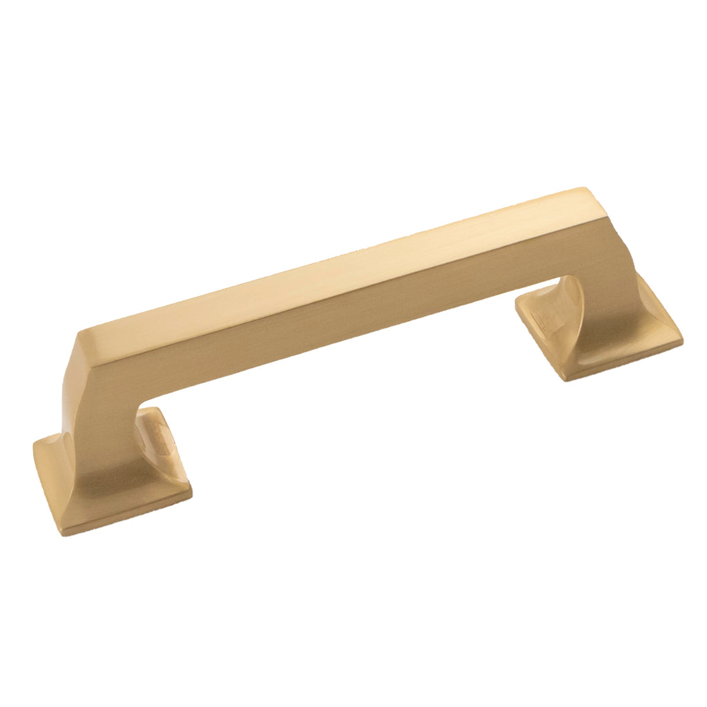 Studio II Collection Pull 3-3/4 Inch (96mm) Center to Center Brushed Golden Brass Finish