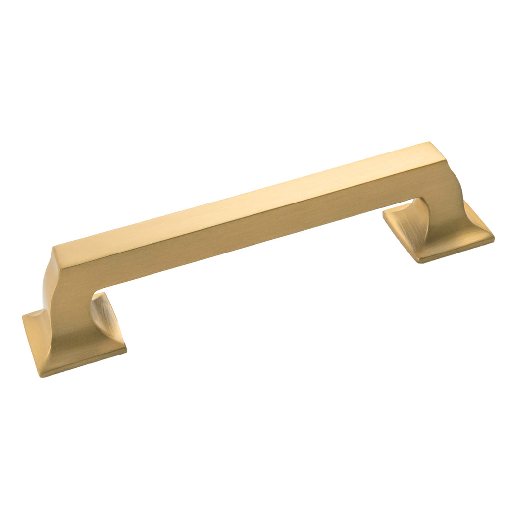 Studio II Collection Pull 5-1/16 Inch (128mm) Center to Center Brushed Golden Brass Finish