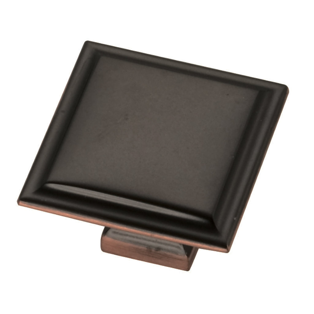 Studio II Collection Knob 1-1/2 Inch Square Oil-Rubbed Bronze Highlighted Finish