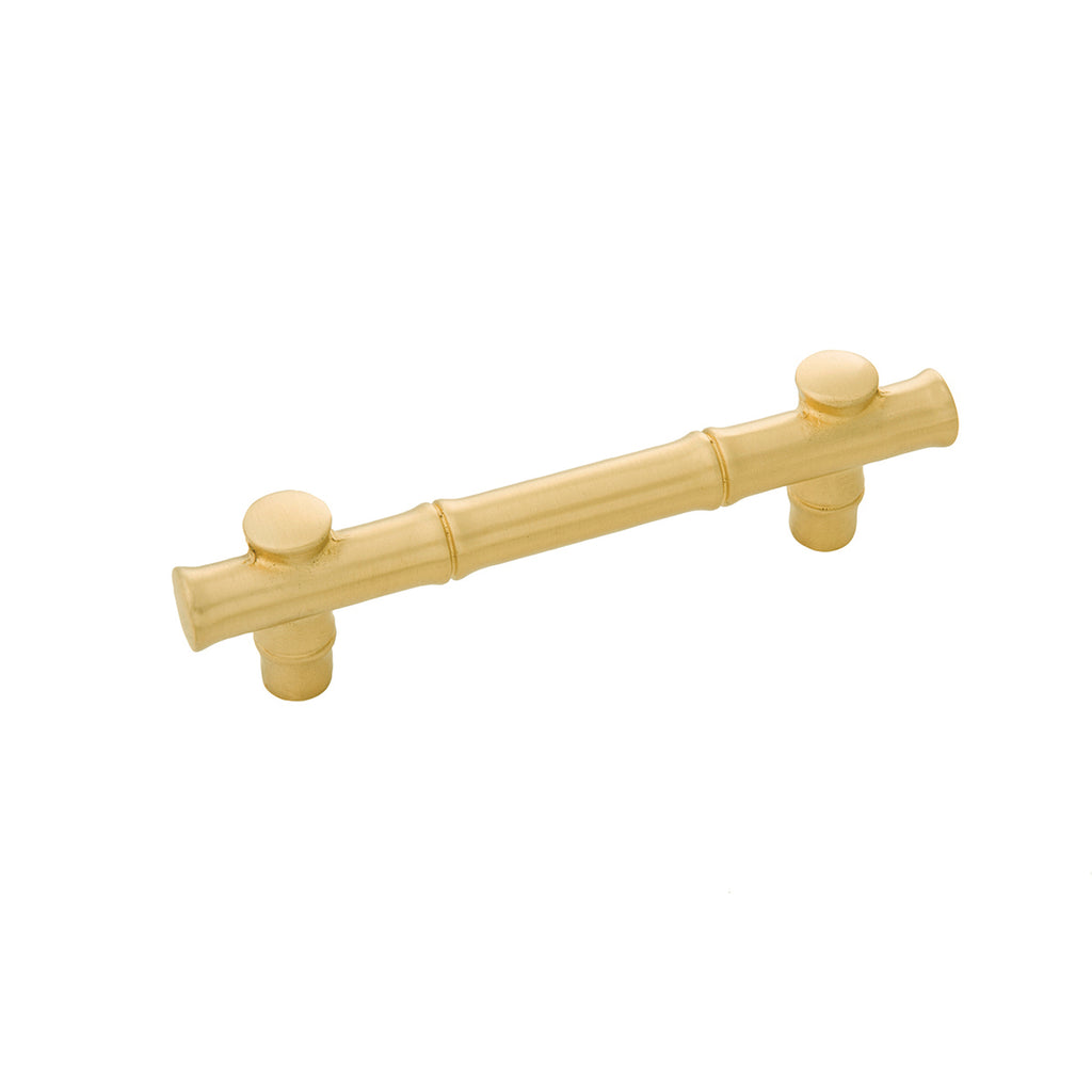 Junzi Collection Pull 3-3/4 Inch (96mm) Center to Center Satin Brass Finish