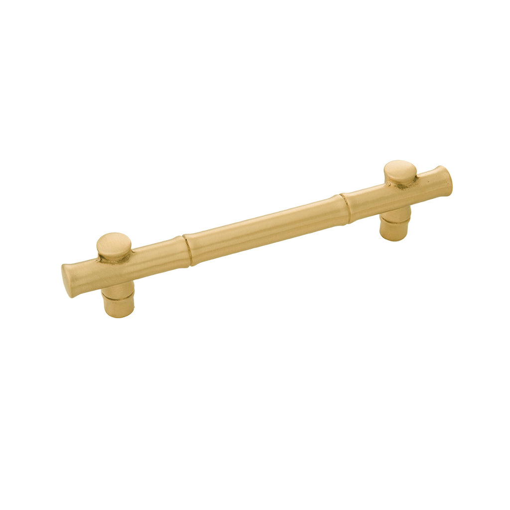 Junzi Collection Pull 5-1/16 Inch (128mm) Center to Center Satin Brass Finish