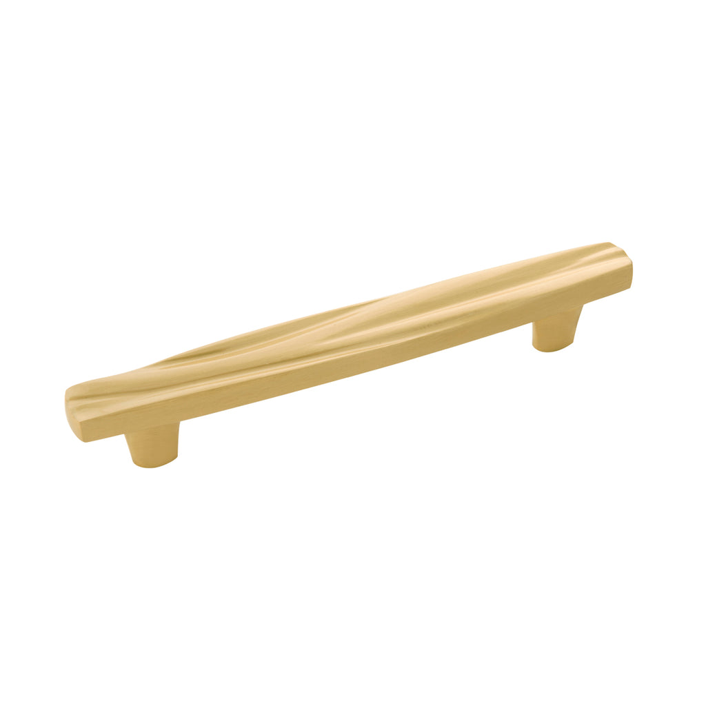 Caspian Collection Pull 5-1/16 Inch (128mm) Center to Center Satin Brass Finish