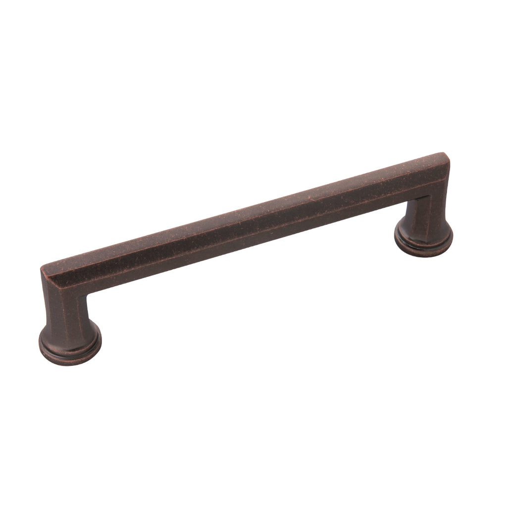 Facette Collection Pull 5-1/16 Inch (128mm) Center to Center Dark Antique Copper Finish