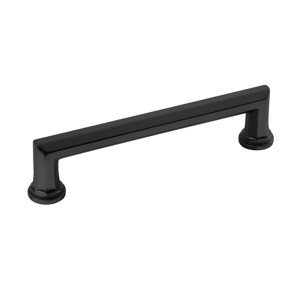 Facette Collection Pull 5-1/16 Inch (128mm) Center to Center Matte Black Finish