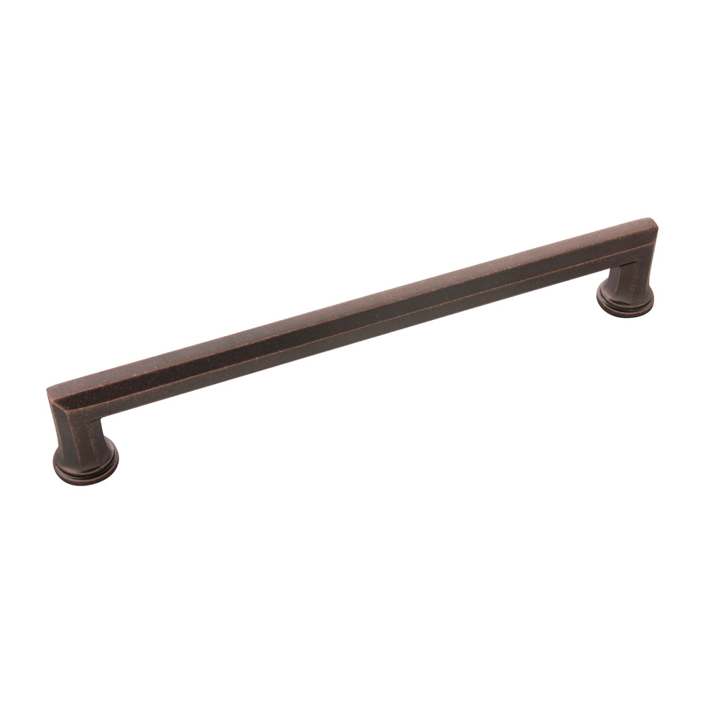 Facette Collection Pull 8-11/16 Inch (220mm) Center to Center Dark Antique Copper Finish