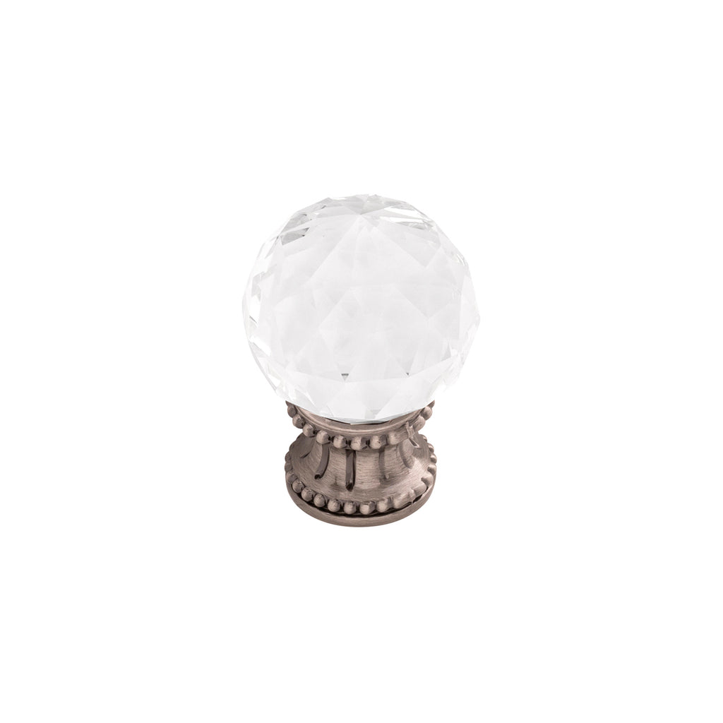 Chautauqua Collection Knob 1-3/8 Inch Diameter Glass with Antique Nickel Finish