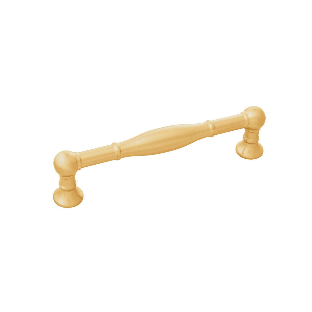 Fuller Collection Pull 5-1/16 Inch (128mm) Center to Center Brushed Golden Brass Finish