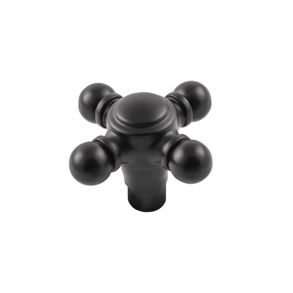 Fuller Collection Knob 1-11/16 Inch x 1-11/16 Inch Matte Black Finish