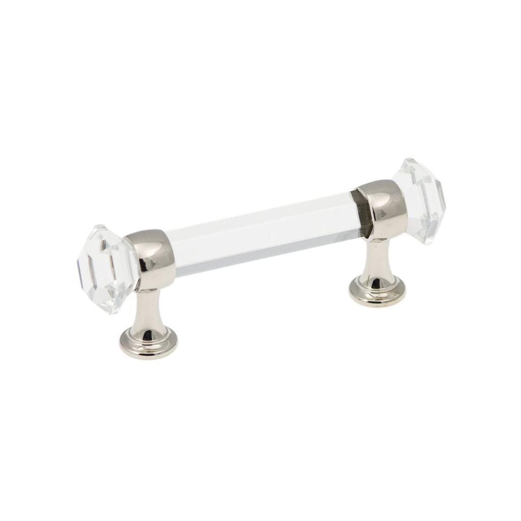 Luster Collection Pull 3 Inch Center to Center Glass with Chrome Finish