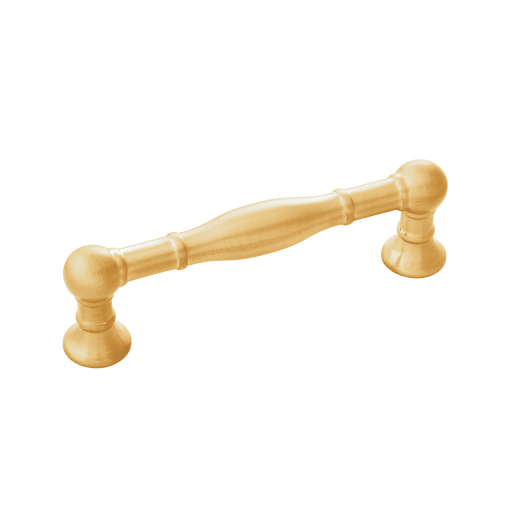 Fuller Collection Pull 3-3/4 Inch (96mm) Center to Center Brushed Golden Brass Finish