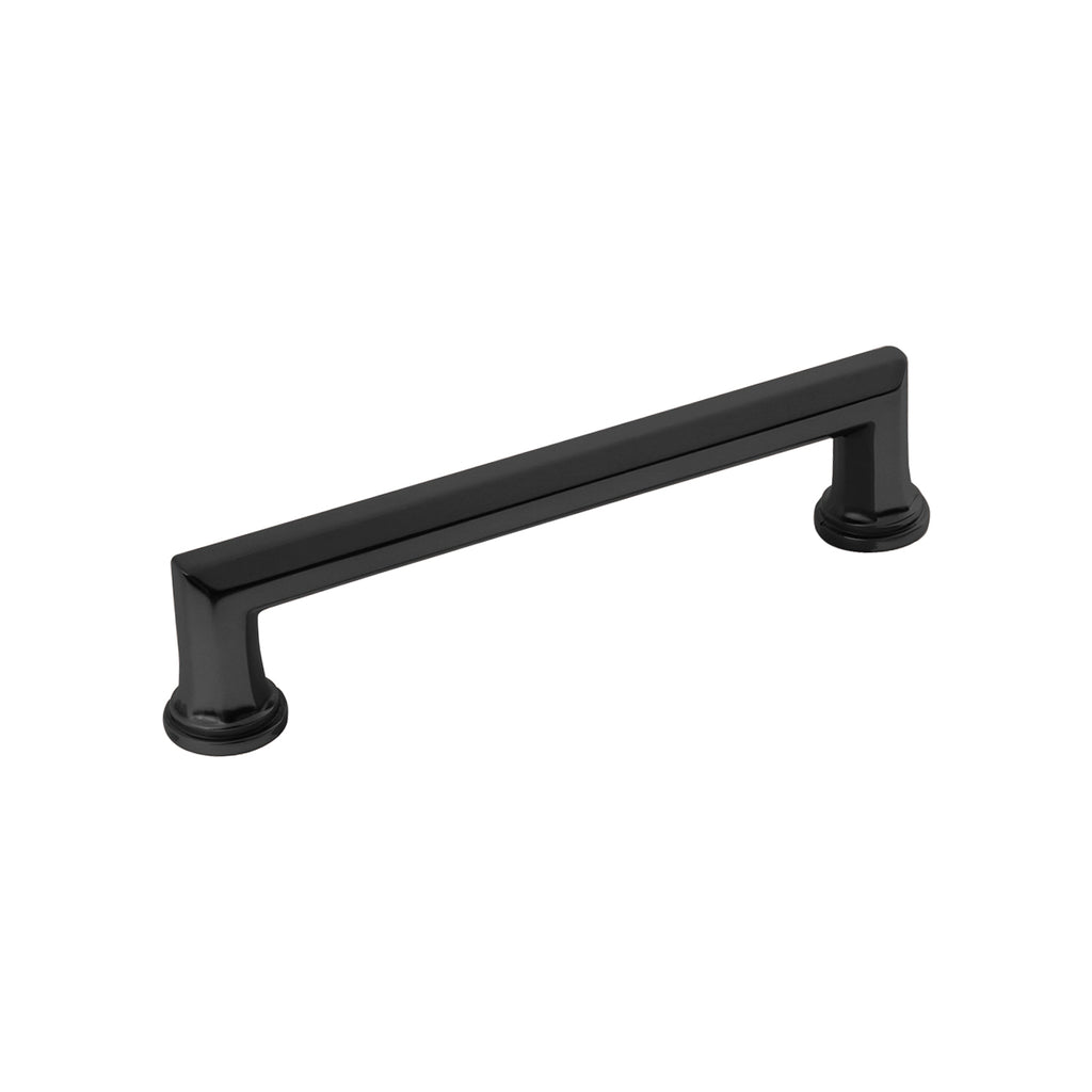 Facette Collection Pull 3-3/4 Inch (96mm) Center to Center Matte Black Finish