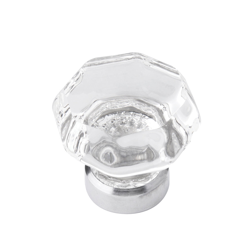 Luster Collection Knob 1-3/8 Inch Diameter Glass with Chrome Finish - CTG1136