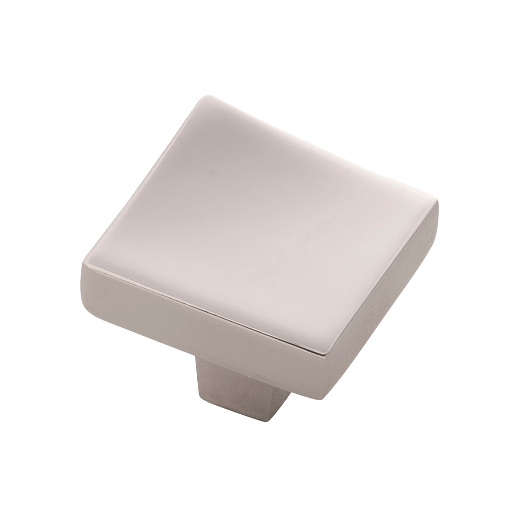 Flex Collection Knob 1-1/4 Inch Square Polished Nickel Finish
