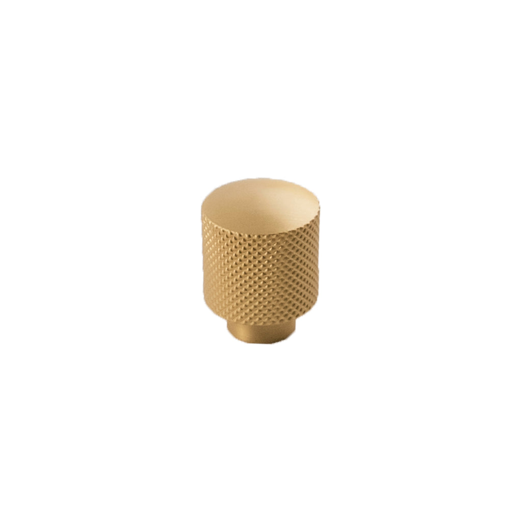Verge Collection Knob 7/8 Inch Diameter Brushed Golden Brass Finish
