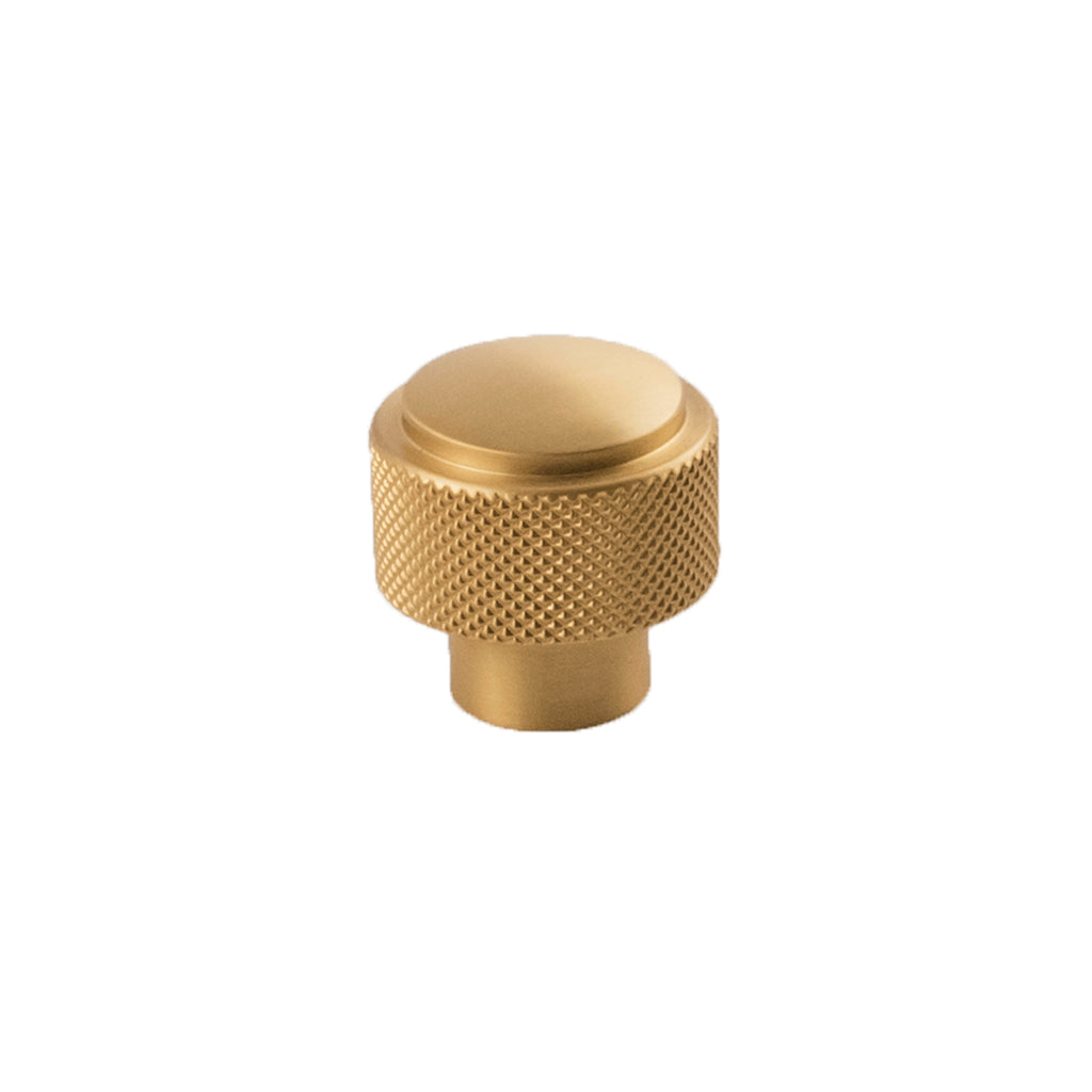 Verge Collection Knob 1-3/16 Inch Diameter Brushed Golden Brass Finish