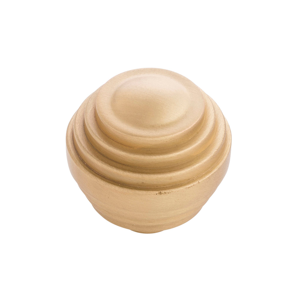 Sinclaire Collection Knob 1-3/8 Inch Diameter Brushed Golden Brass Finish