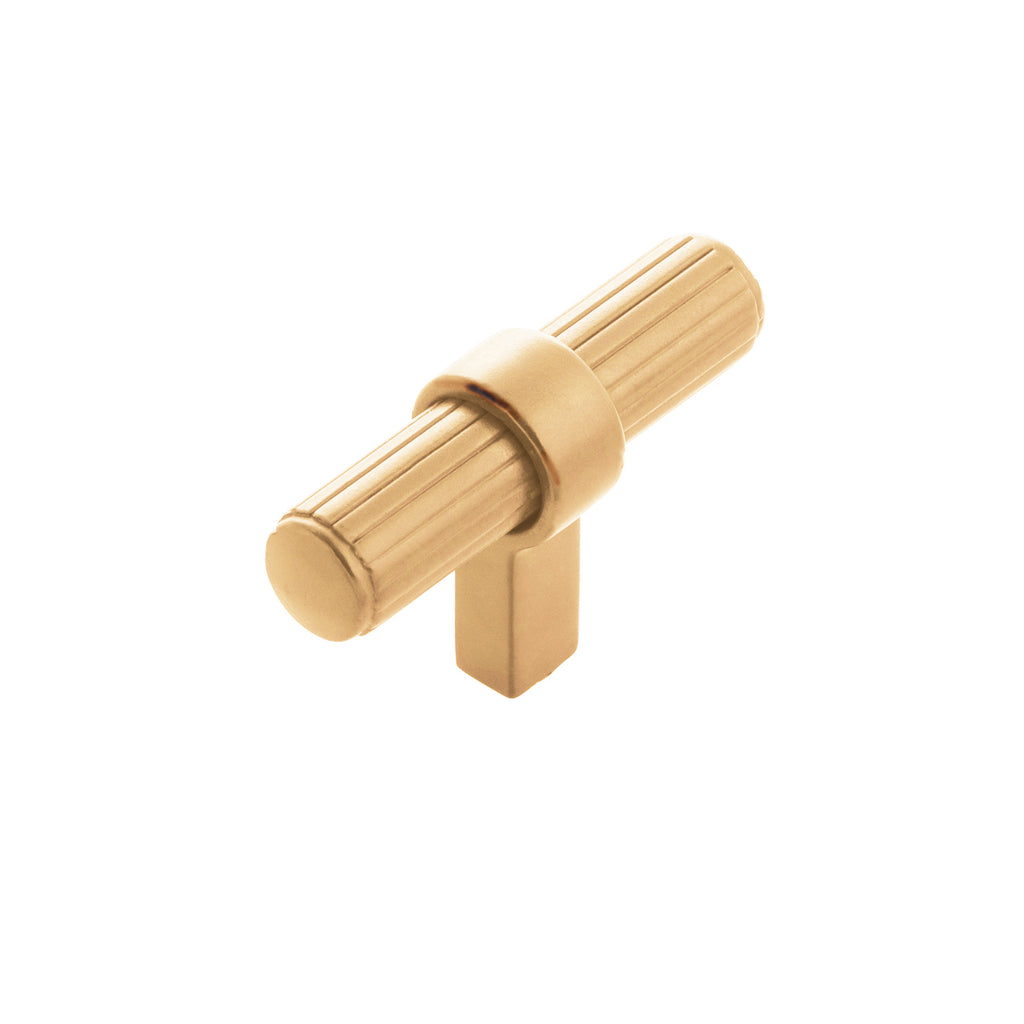 Sinclaire Collection T-Knob 2-3/8 Inch x 3/4 Inch Brushed Golden Brass Finish