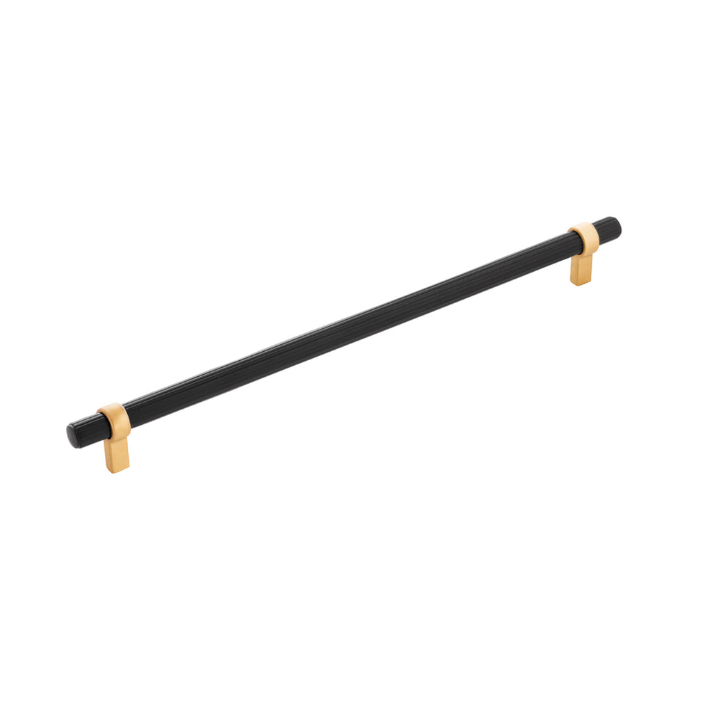 Sinclaire Collection Pull 12 Inch Center to Center Matte Black & Brushed Golden Brass Finish