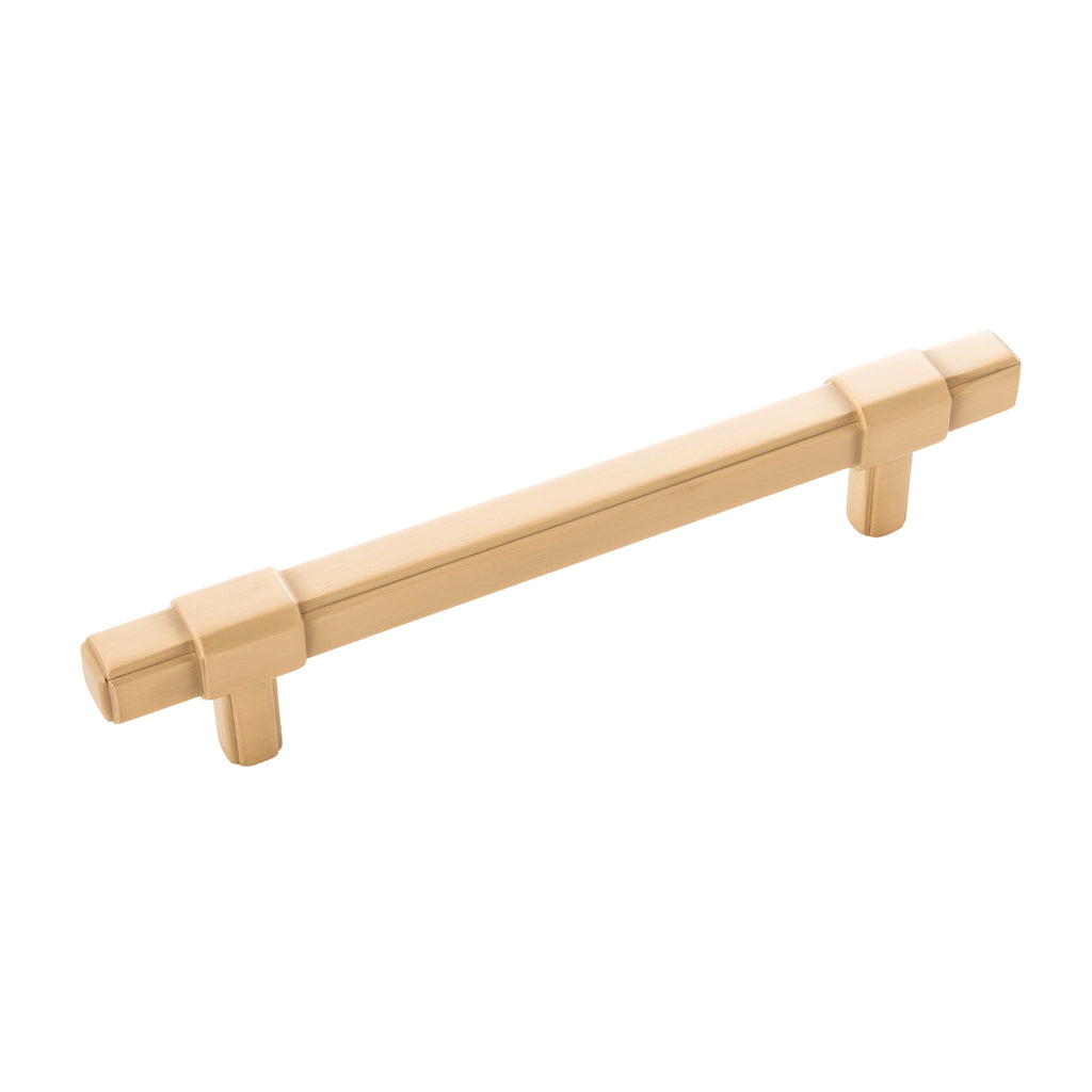 Monroe Collection Pull 5-1/16 Inch (128mm) Center to Center Brushed Golden Brass Finish
