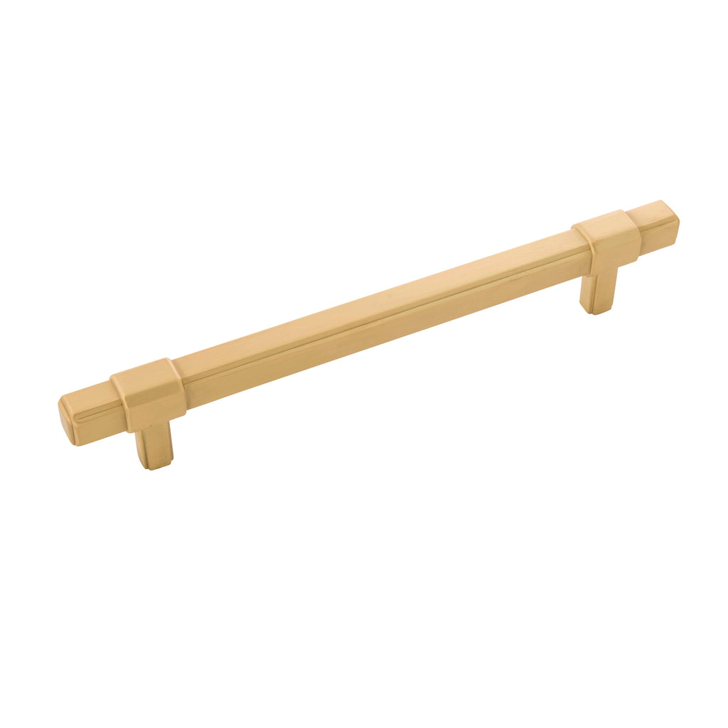 Monroe Collection Pull 6-5/16 Inch (160mm) Center to Center Brushed Golden Brass Finish