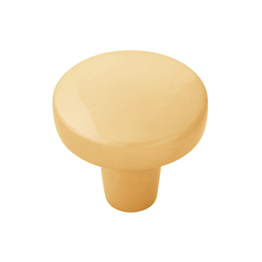 Emerge Collection Knob 1-5/16 Inch Diameter Brushed Golden Brass Finish