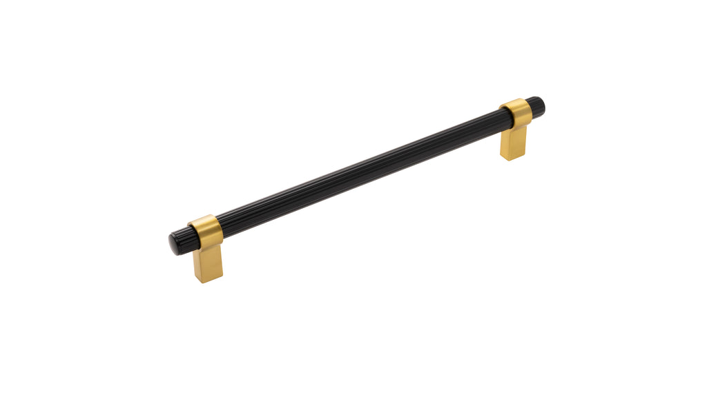 Sinclaire Collection Appliance Pull 12 Inch Center to Center Matte Black & Brushed Golden Brass Finish