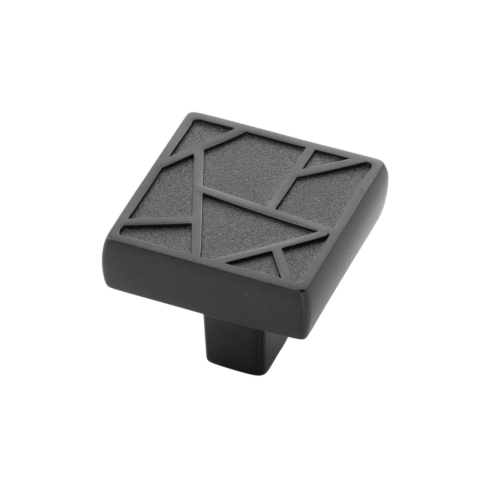 Cullet Collection Knob 1-3/8 Inch Square Black Mist Finish
