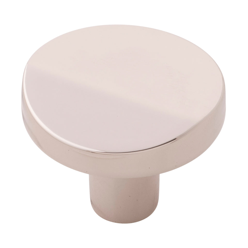 Veer Collection Knob 1-3/8 Inch Diameter Polished Nickel Finish