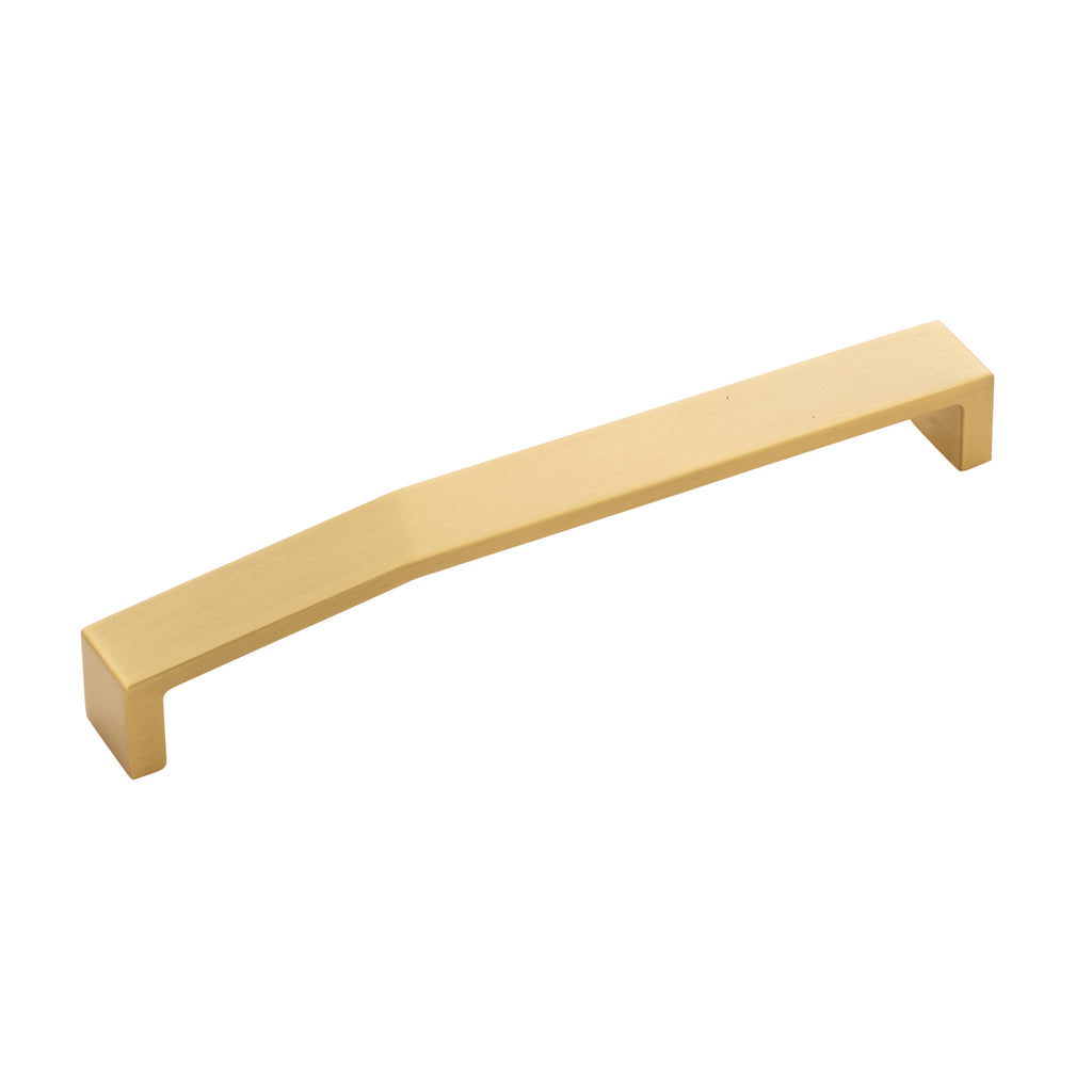 Veer Collection Pull 7-9/16 Inch (192mm) Center to Center Brushed Golden Brass Finish