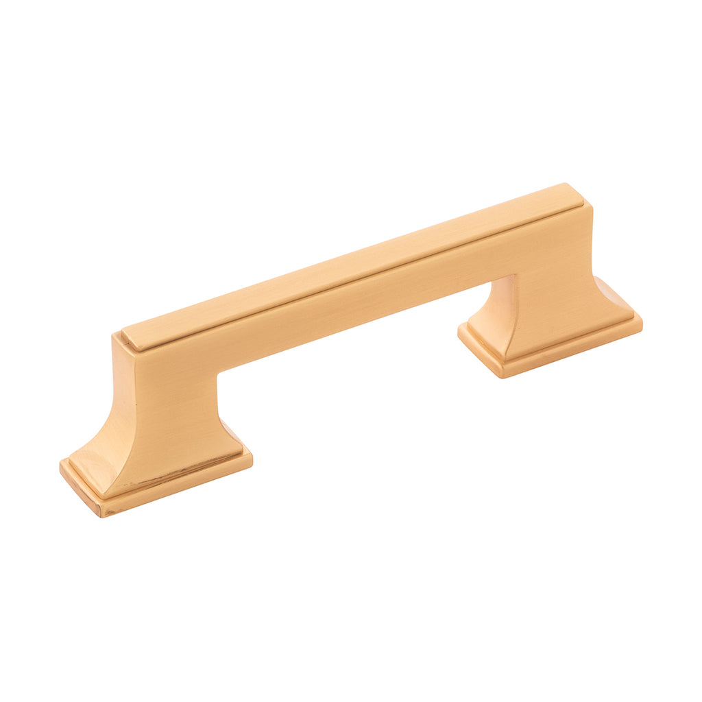 Brownstone Collection Pull 3 Inch & 3-3/4 Inch (96mm) Center to Center Brushed Golden Brass Finish