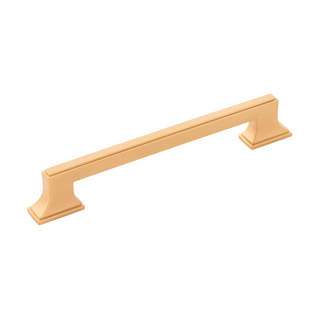 Brownstone Collection Pull 6-5/16 Inch (160mm) Center to Center Brushed Golden Brass Finish