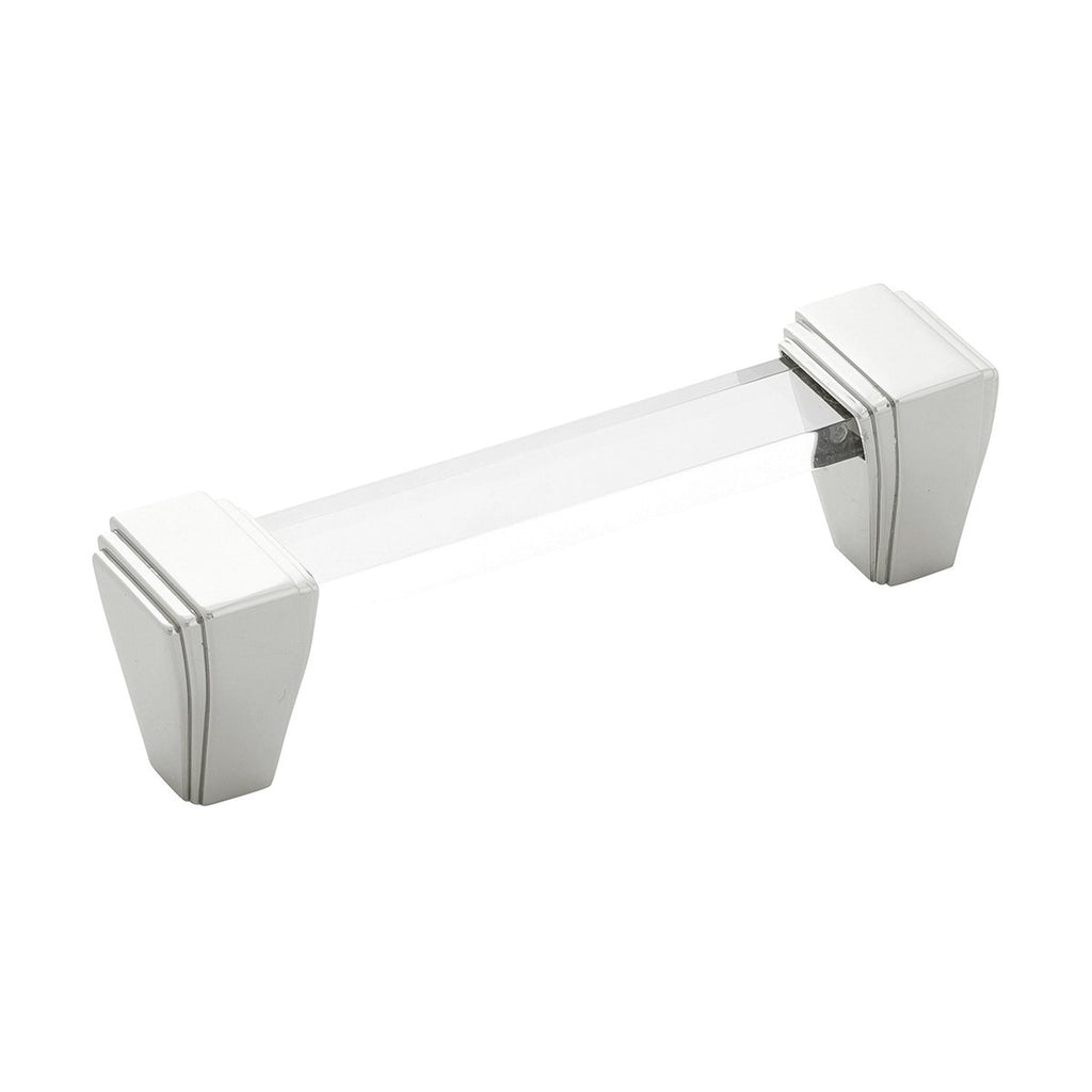 Belleclaire Collection Pull 3-3/4 Inch (96mm) Center to Center Crysacrylic with Polished Nickel Finish