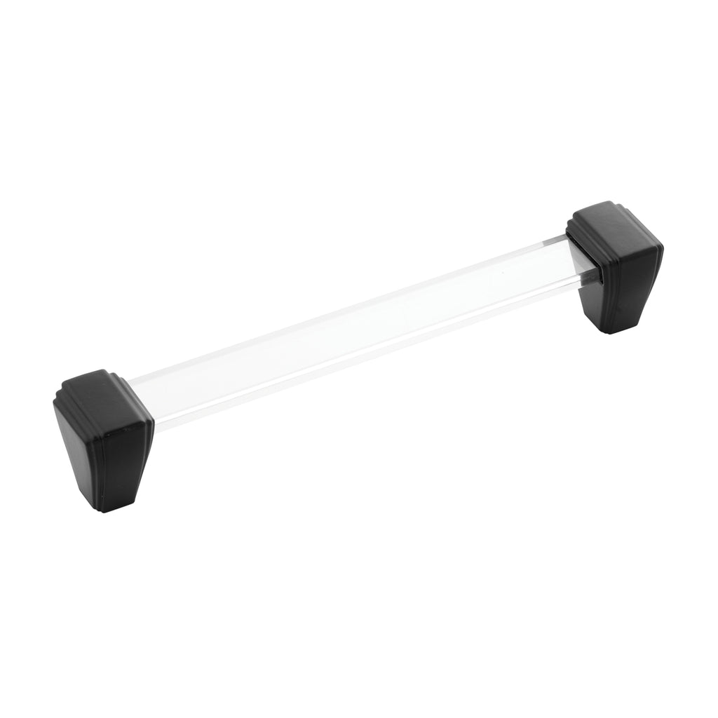 Belleclaire Collection Pull 6-5/16 Inch (160mm) Center to Center Crysacrylic with Matte Black Finish