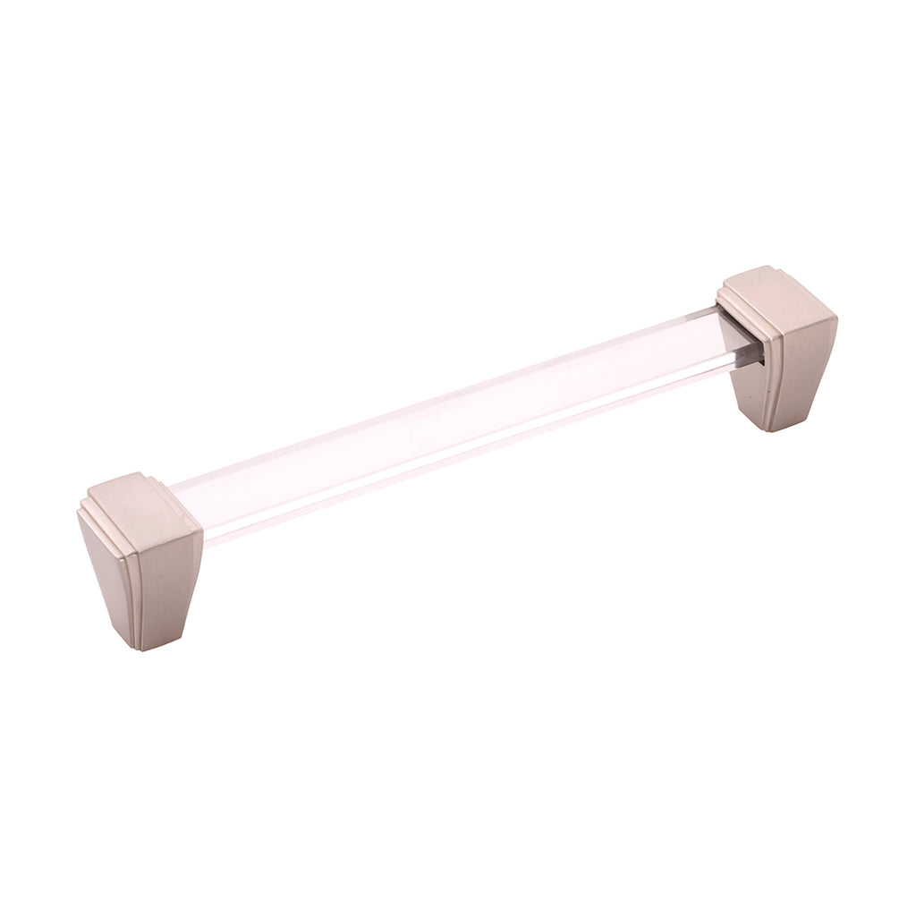 Belleclaire Collection Pull 6-5/16 Inch (160mm) Center to Center Crysacrylic with Satin Nickel Finish