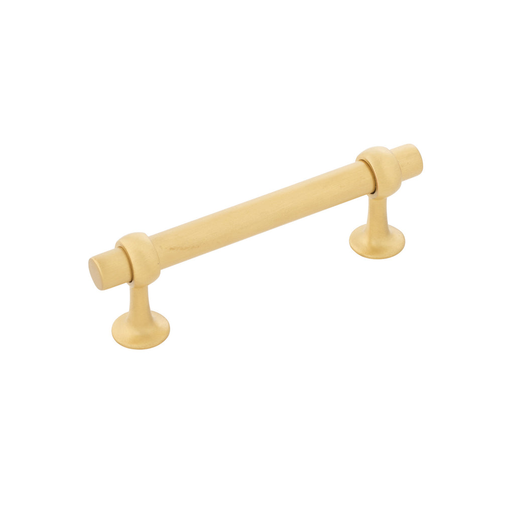 Ostia Collection Pull 3-3/4 Inch (96mm) Center to Center Brushed Golden Brass Finish