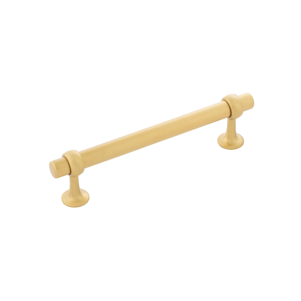 Ostia Collection Pull 5-1/16 Inch (128mm) Center to Center Brushed Golden Brass Finish