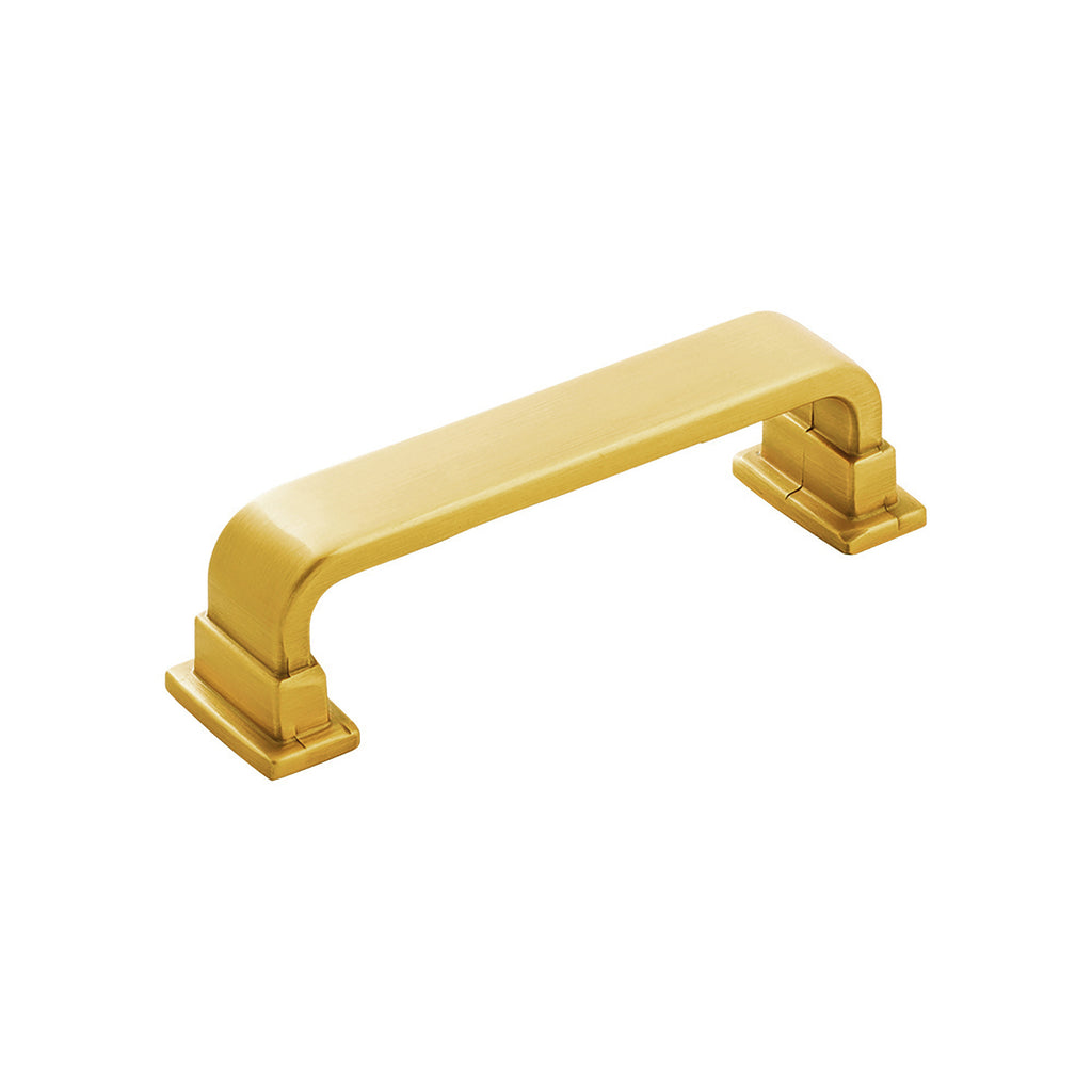 Brighton Collection Pull 3-3/4 Inch (96mm) Center to Center Brushed Golden Brass Finish