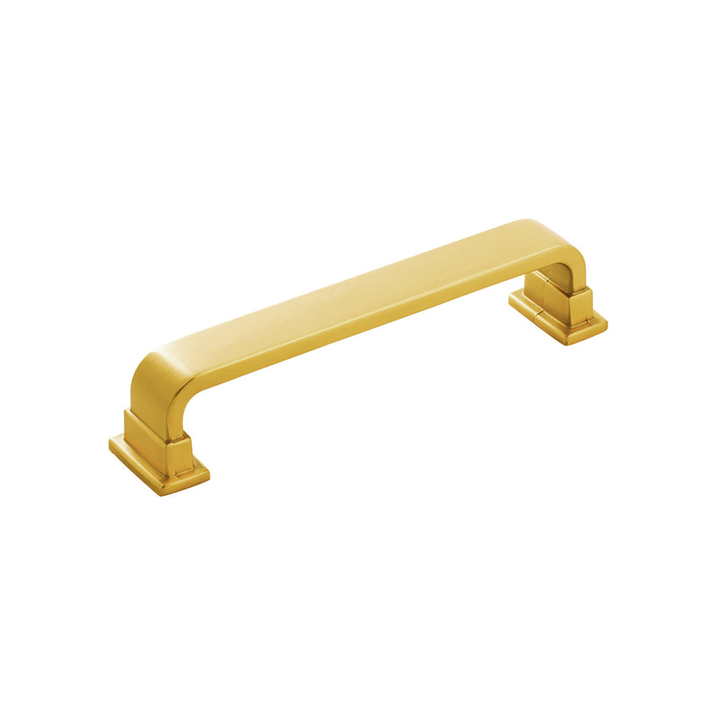 Brighton Collection Pull 5-1/16 Inch (128mm) Center to Center Brushed Golden Brass Finish