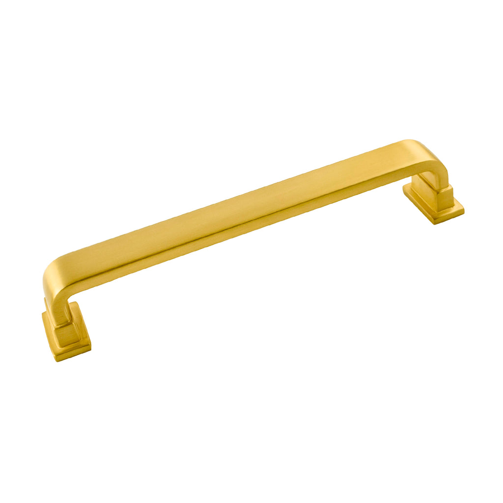 Brighton Collection Pull 6-5/16 Inch (160mm) Center to Center Brushed Golden Brass Finish