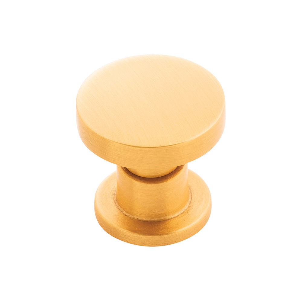Urbane Collection Knob 1-1/4 Inch Diameter Brushed Golden Brass Finish