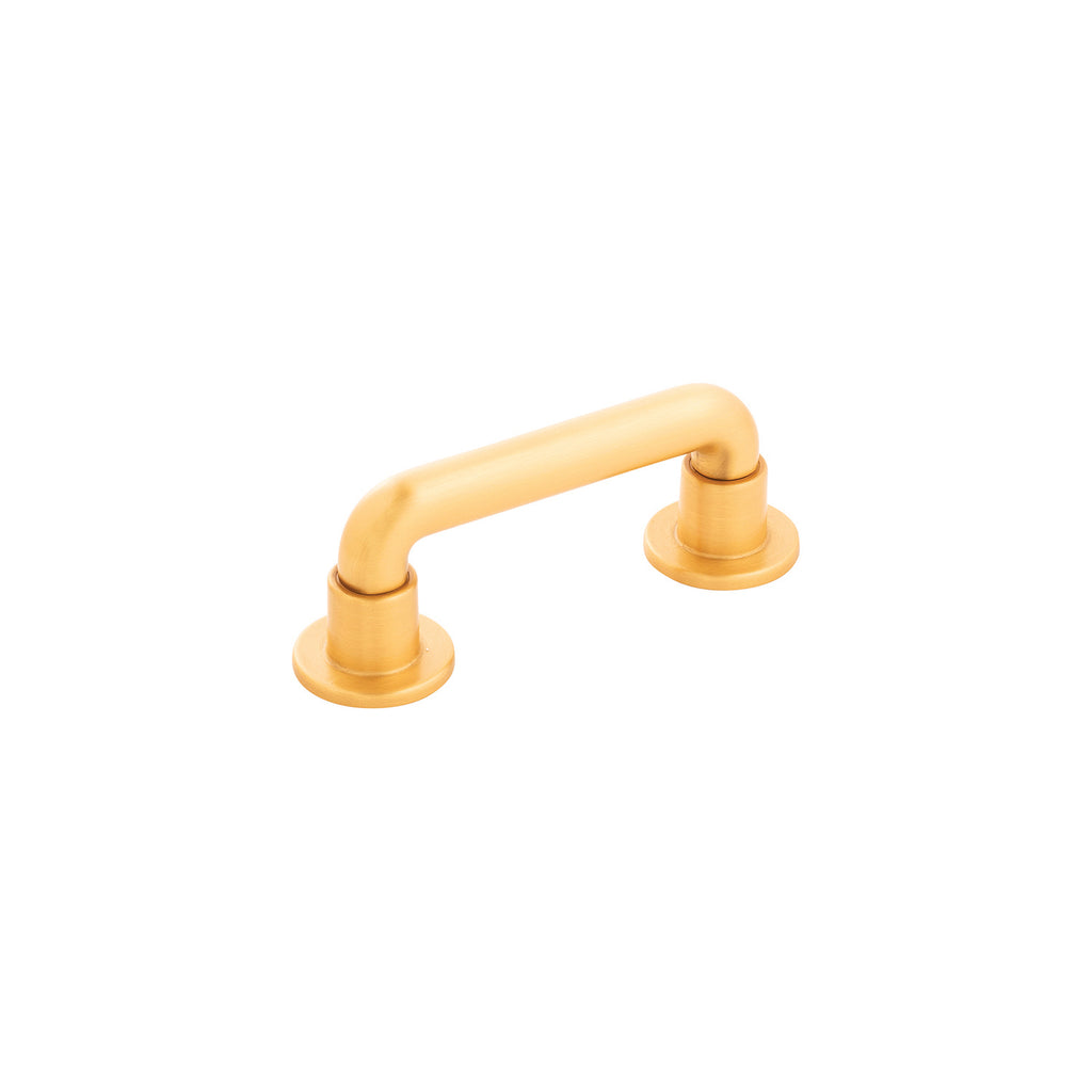 Urbane Collection Pull 3 Inch Center to Center Brushed Golden Brass Finish