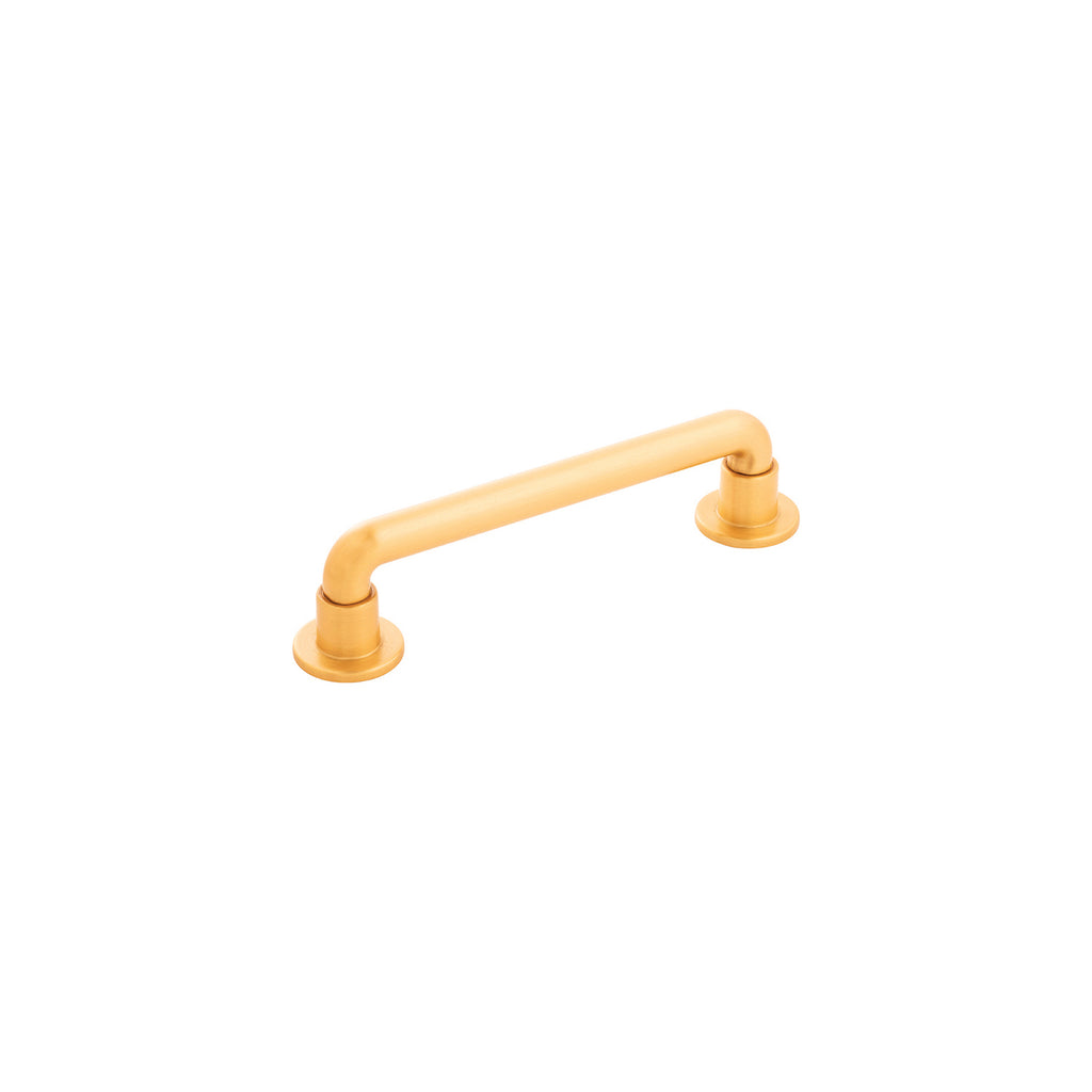 Urbane Collection Pull 5-1/16 Inch (128mm) Center to Center Brushed Golden Brass Finish