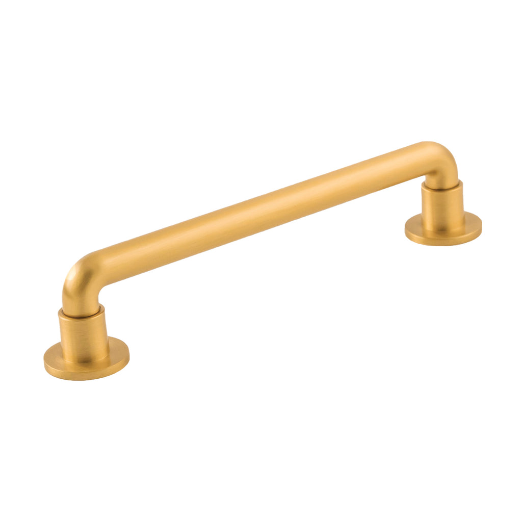 Urbane Collection Pull 6-5/16 Inch (160mm) Center to Center Brushed Golden Brass Finish