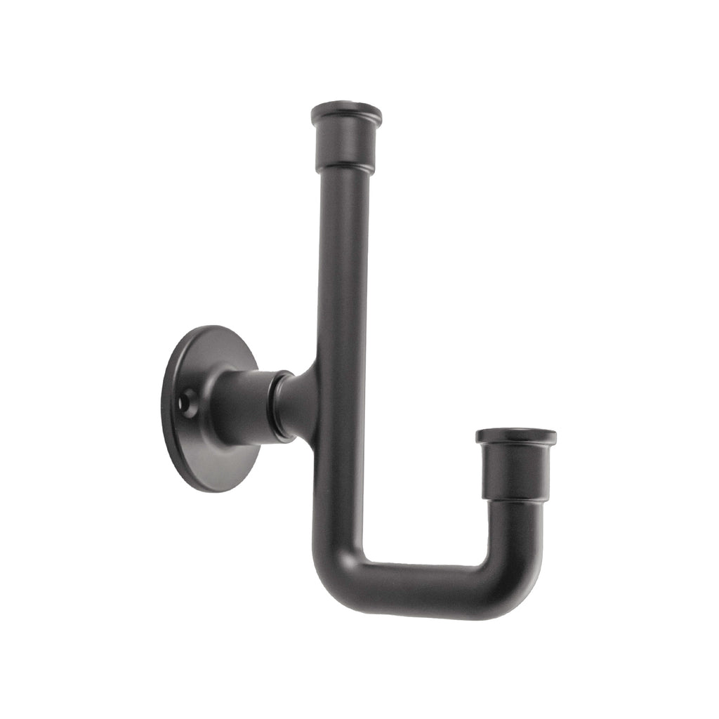 Urbane Collection Hook 1-1/4 Inch Center to Center Matte Black Finish