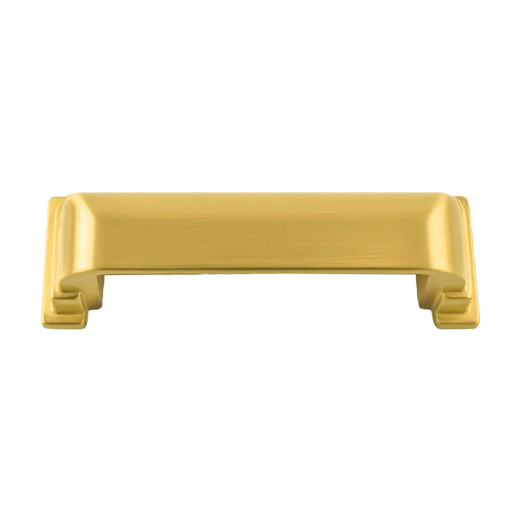 Brighton Collection Cup Pull 3-3/4 Inch (96mm) Center to Center Brushed Golden Brass Finish