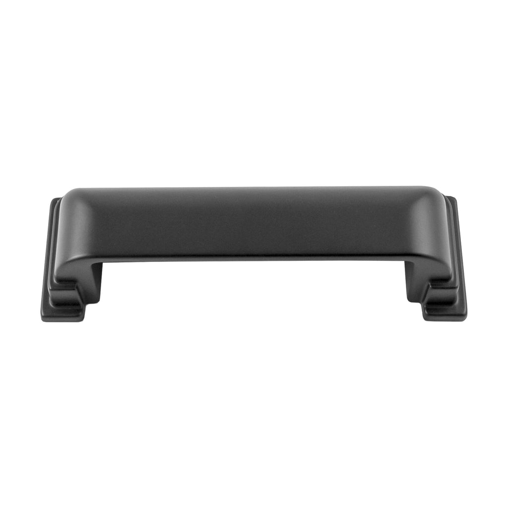 Brighton Collection Cup Pull 3-3/4 Inch (96mm) Center to Center Matte Black Finish