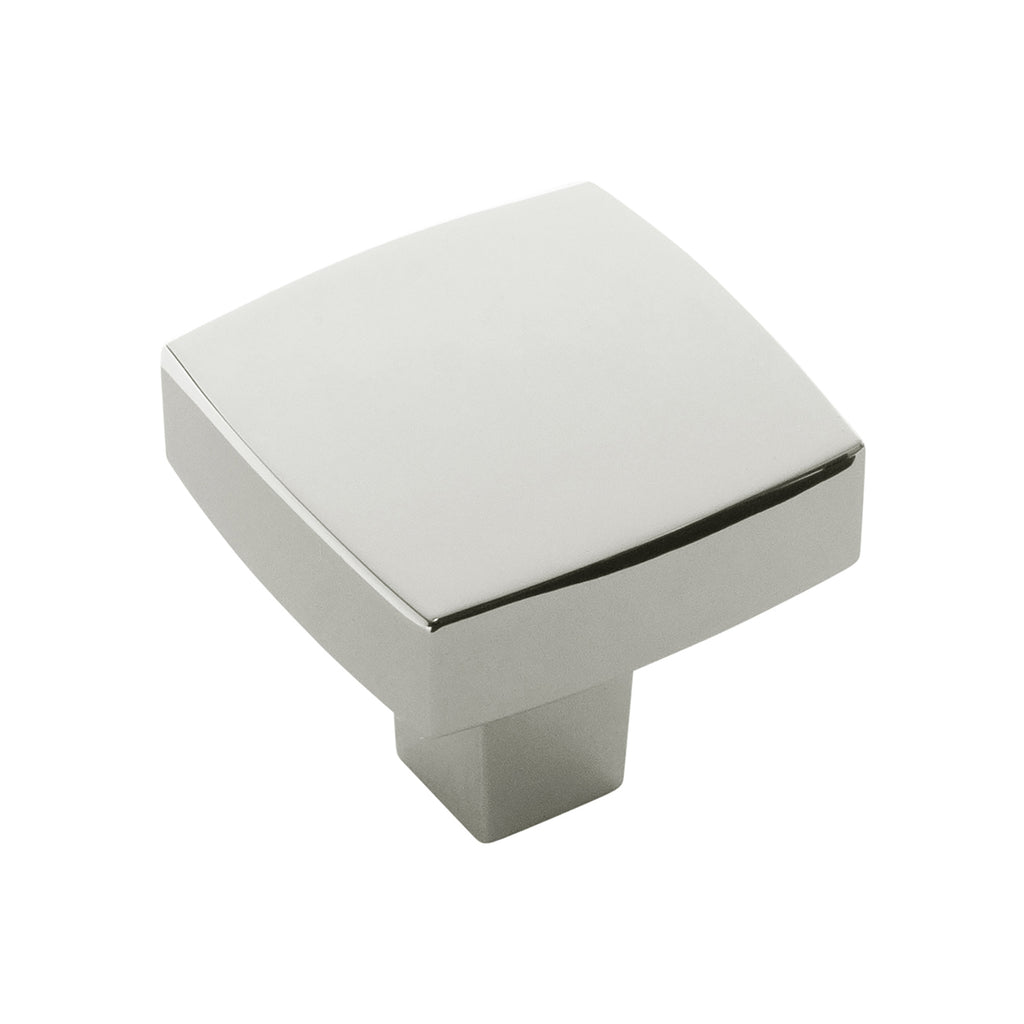 Coventry Collection Knob 1-1/4 Inch Square Polished Nickel Finish