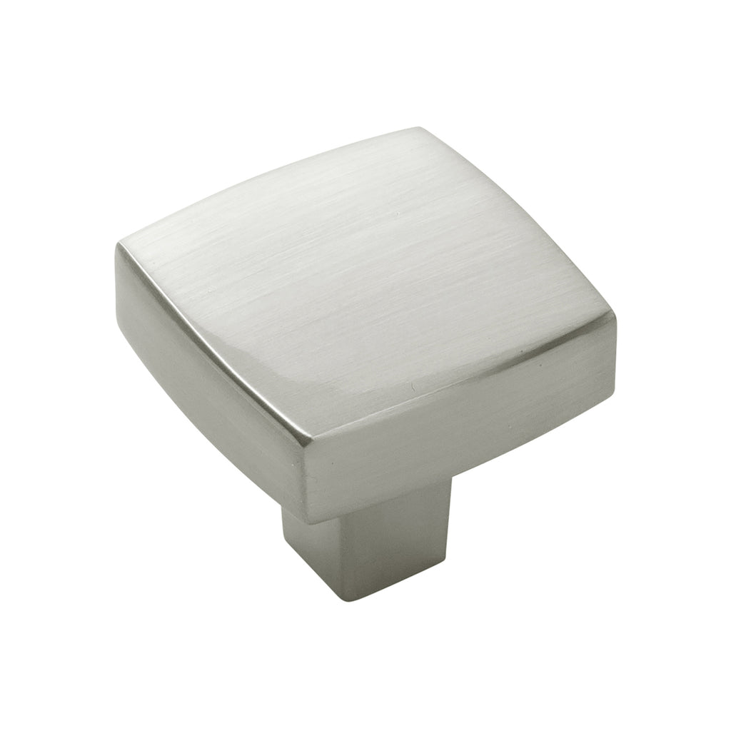 Coventry Collection Knob 1-1/4 Inch Square Satin Nickel Finish
