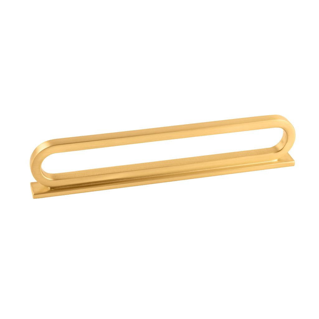 Corsa Collection Pull 5-1/16 Inch (128mm) & 6-5/16 Inch (160mm) Center to Center Brushed Golden Brass Finish