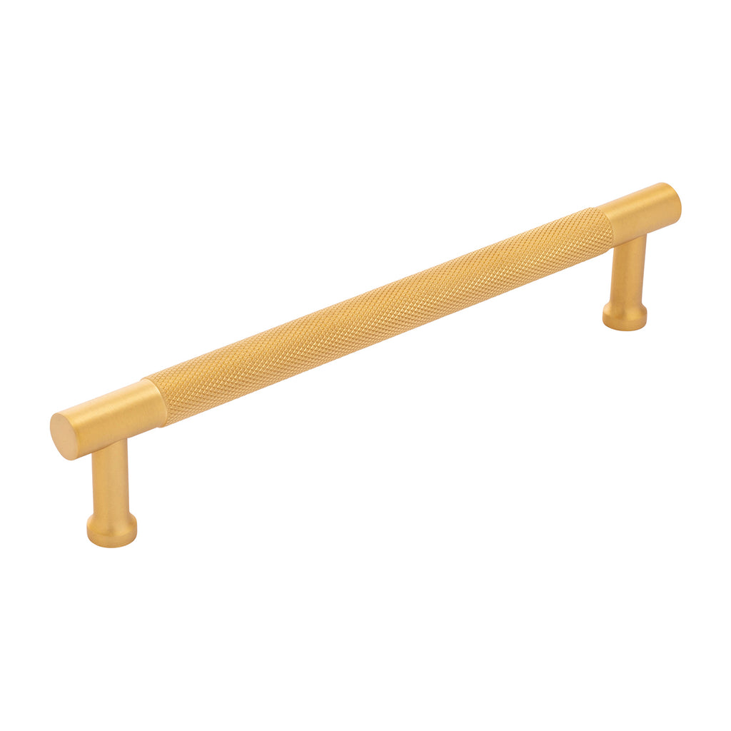 Verge Collection Pull 6-5/16 Inch (160mm) Center to Center Brushed Golden Brass Finish